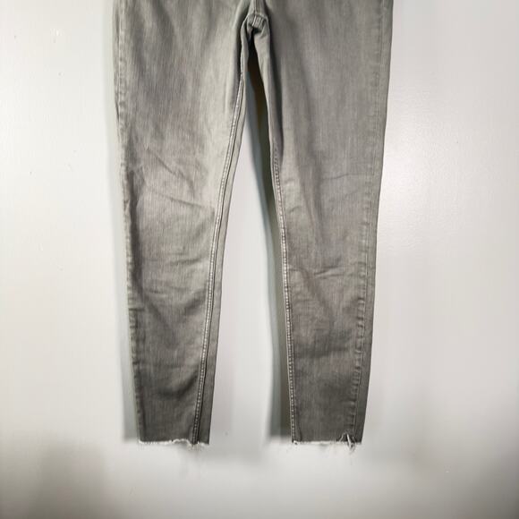 All Saints Grace Green Stretch Skinny Jeans Raw Hem Mid Rise Casual Size 30 - Picture 5 of 11